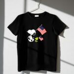 4th Of July Snoopy Woodstock With American Flag T-Shirt