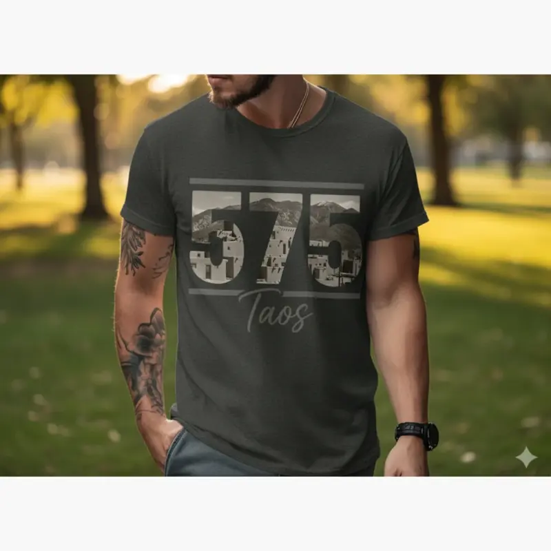 575 area code shirt taos new mexico hometown tee comfort colors t shirt outdoor natural male pepper