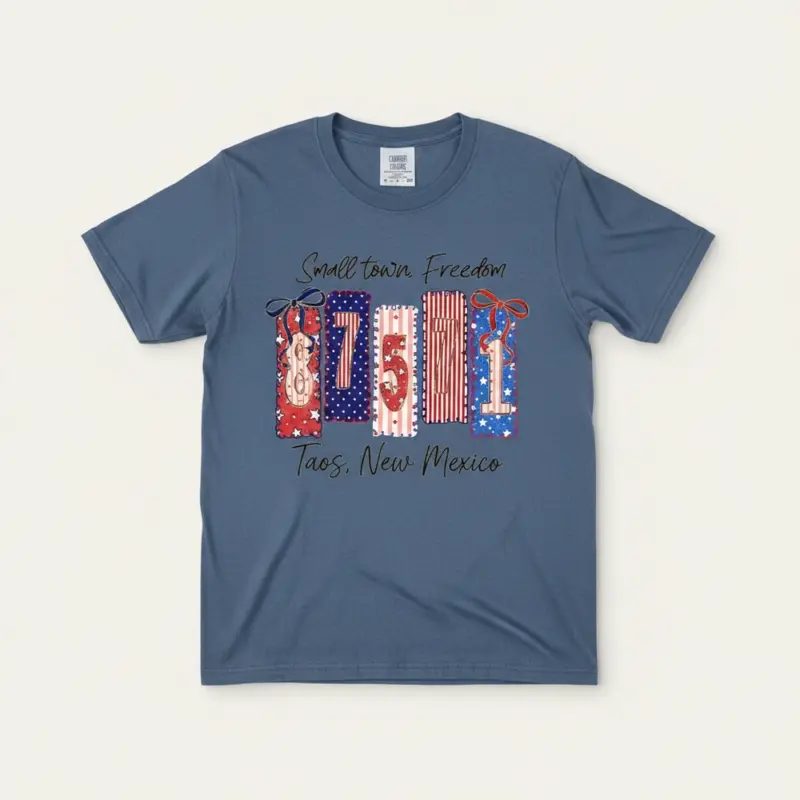 87571 taos shirt zip code hometown pride tee comfort colors t shirt studio frontal blue jean