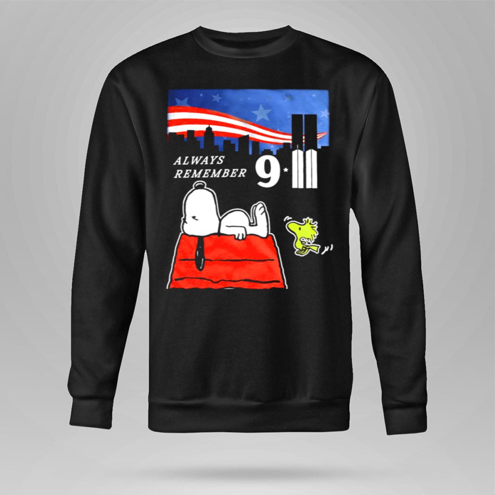 Always Remember 9/11 Snoopy Peanuts Movie Twin Towers T-Shirt - Image 3