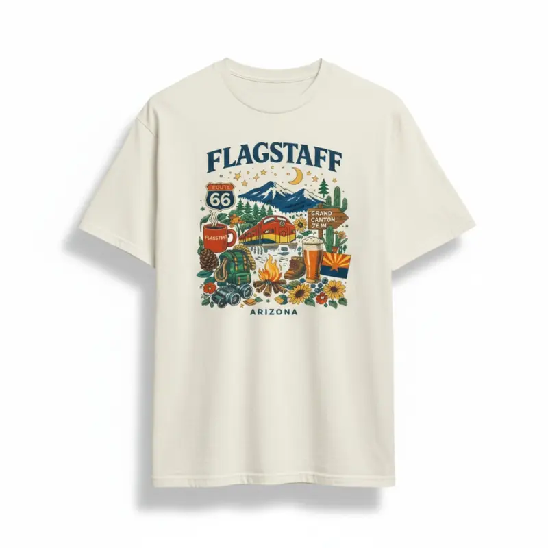 flagstaff camping shirt coconino national forest adventure t studio frontal ivory