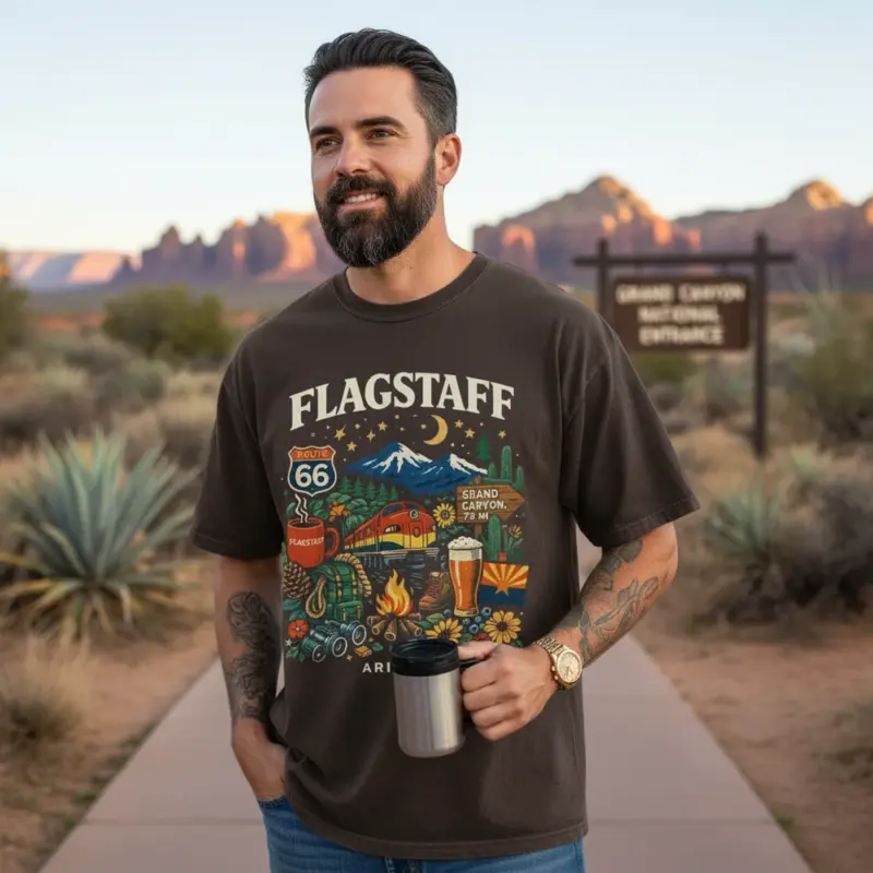 flagstaff camping shirt coconino national forest adventure t thematic male espresso