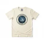 flagstaff-dark-sky-shirt-stargazing-city-arizona-tee-comfort-studio-frontal-ivory.webp Ivory Comfort Colors garment-dyed t-shirt featuring Flagstaff dark sky constellation graphic and Stargazing City typography, front view on studio background