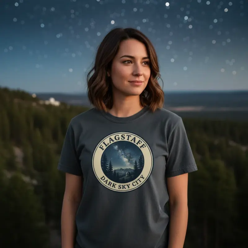 flagstaff dark sky shirt stargazing city arizona tee comfort thematic female pepper