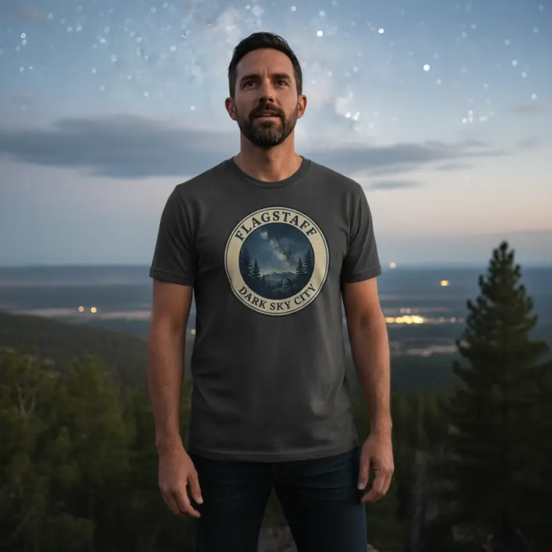 flagstaff dark sky shirt stargazing city arizona tee comfort thematic male pepper