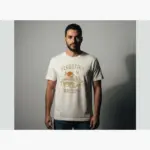 flagstaff-ponderosa-pine-shirt-forest-city-arizona-tee-comfo-creative-male-ivory.webp Man wearing ivory Comfort Colors t-shirt featuring a minimalist ponderosa pine tree graphic with Flagstaff Arizona text on the front chest
