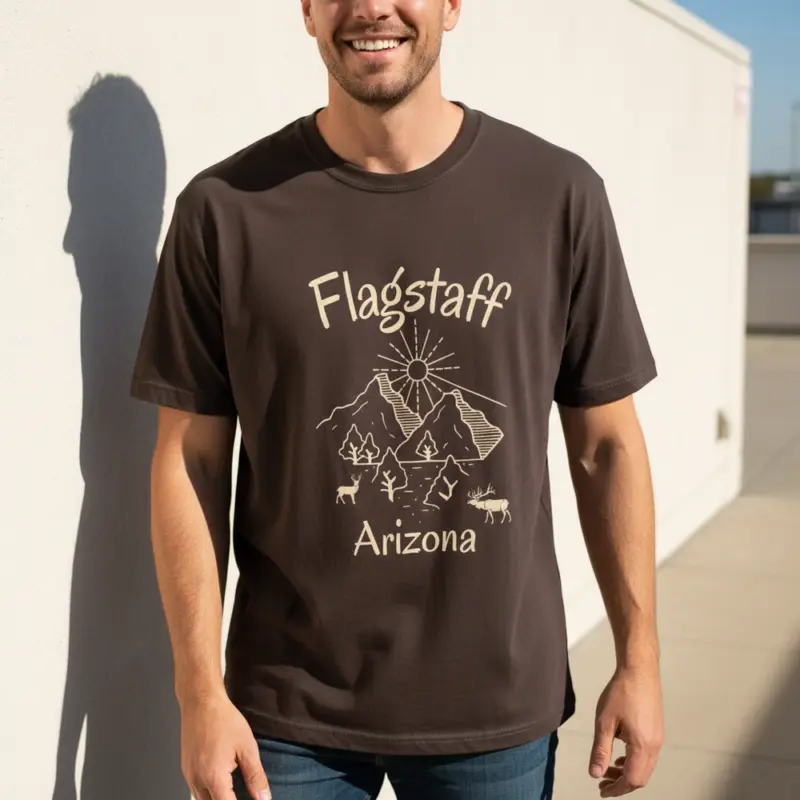 flagstaff skyline shirt arizona mountain city tee comfort co sunlight male espresso