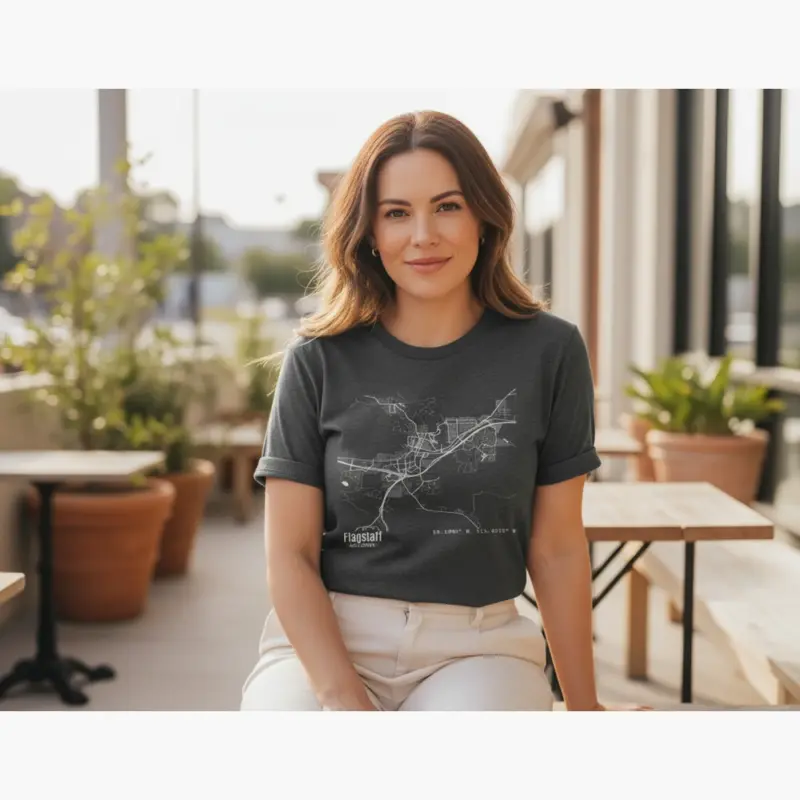 flagstaff street map shirt downtown route 66 hometown tee co mature female pepper