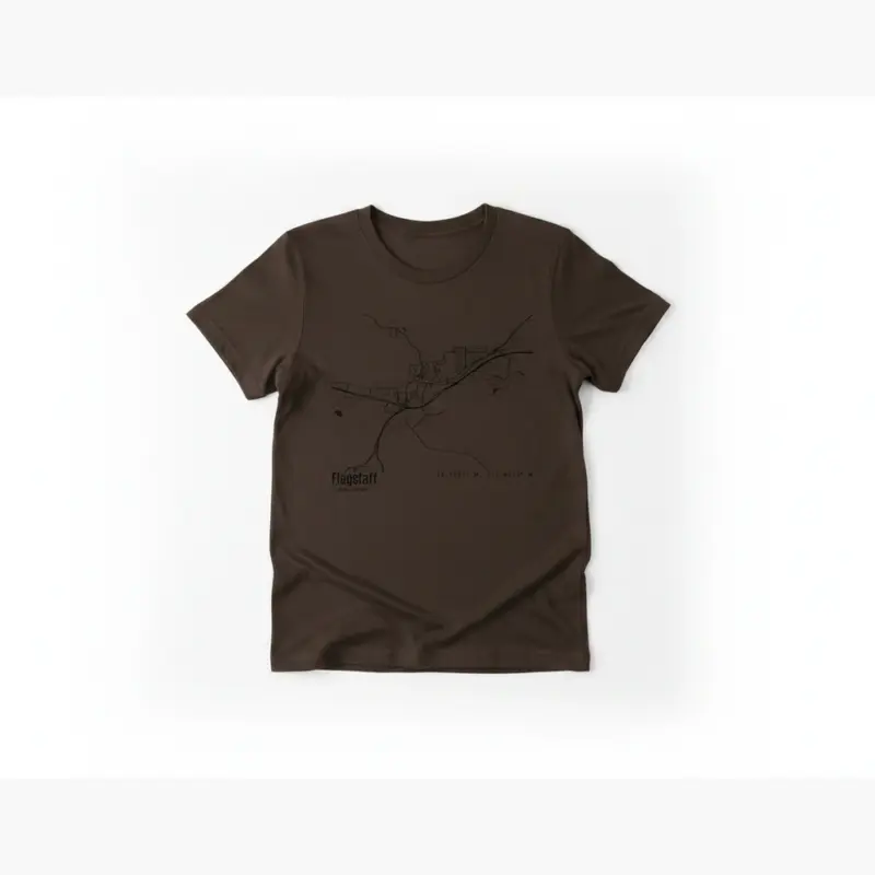 flagstaff street map shirt downtown route 66 hometown tee co studio frontal espresso