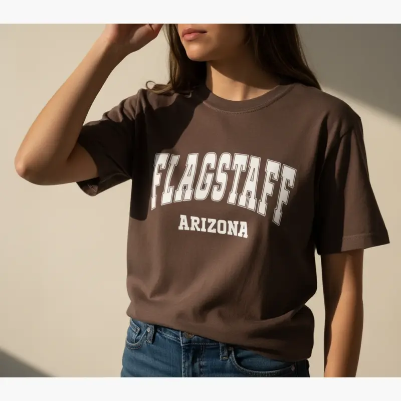 flagstaff varsity shirt flg az hometown pride tee comfort co creative female espresso