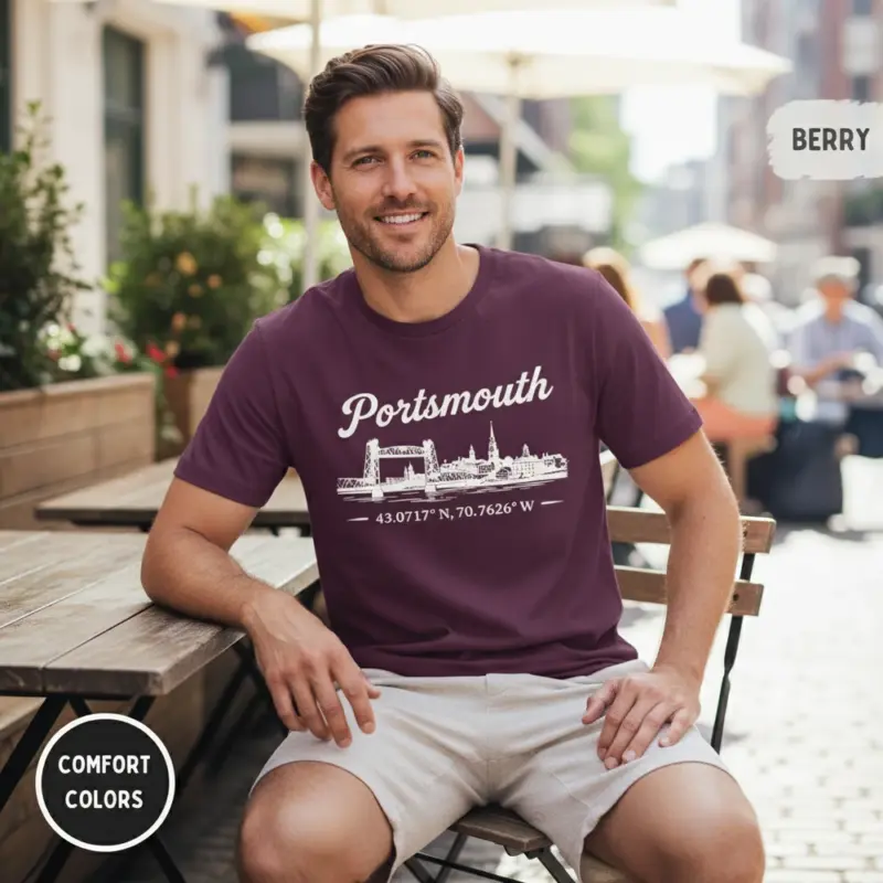 portsmouth nh coordinates shirt 4307n 7076w hometown tee comfort colors t shirt mature male berry