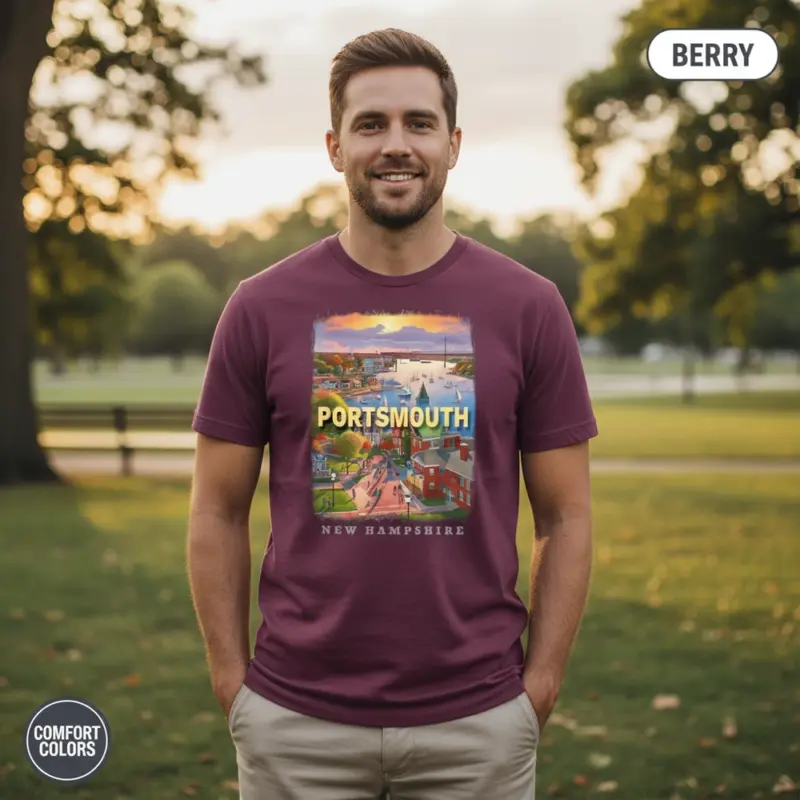 portsmouth seaport shirt new hampshire harbor nautical tee comfort colors t shirt outdoor natural male berry