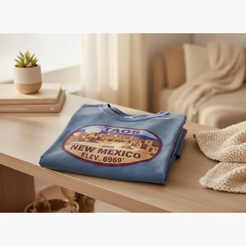 taos elevation shirt 6969 ft high desert hometown tee comfort colors t shirt interior blue jean