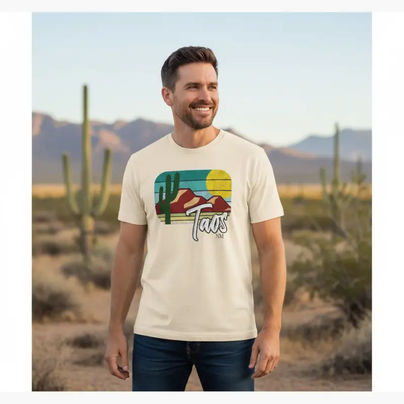 taos high desert shirt sagebrush mountains new mexico tee comfort colors t shirt thematic male ivory