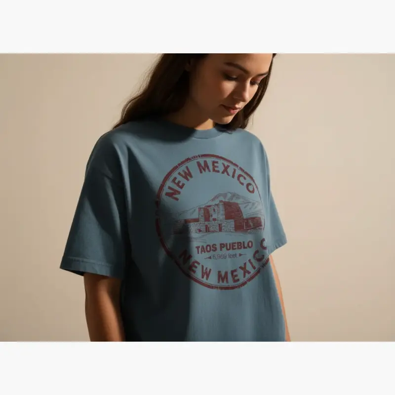 taos new mexico souvenir shirt vacation travel tee comfort colors t shirt creative female blue jean