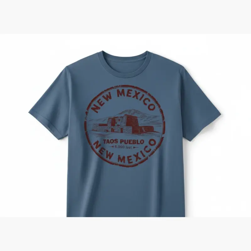 taos new mexico souvenir shirt vacation travel tee comfort colors t shirt studio frontal blue jean