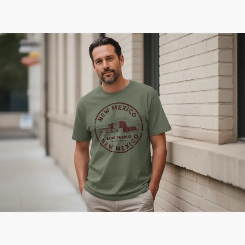 taos new mexico souvenir shirt vacation travel tee comfort colors t shirt urban street male adult moss