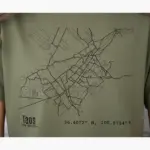 taos street map shirt plaza downtown hometown tee comfort colors t shirt closeup detail moss