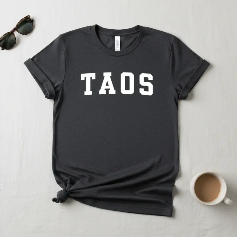 taos varsity shirt nm hometown pride tee comfort colors t shirt flatlay pepper